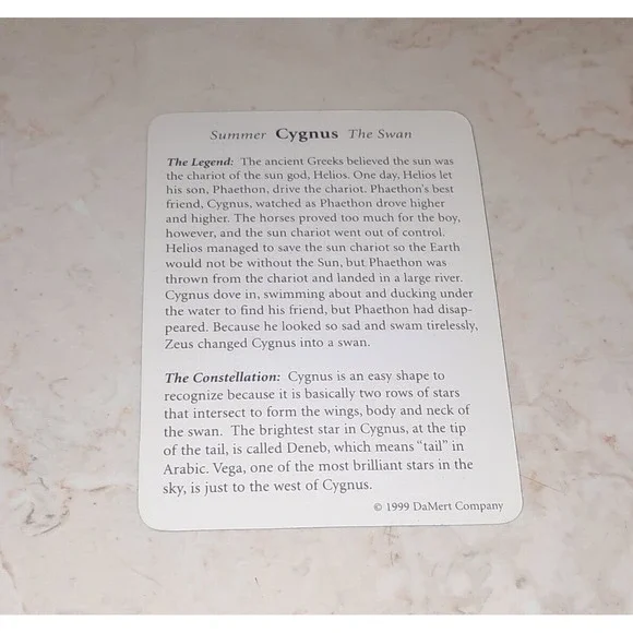 Vintage 1999 Stargo Game Replacement Piece CYGNUS The Swan CARD - Picture 2 of 2